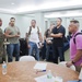 Marine Corps Gunnery Sgt. Jose Marquez briefs a group of newly arrived Coast Guardsmen about the barracks rules and regulations during Exercise Tradewinds 2012