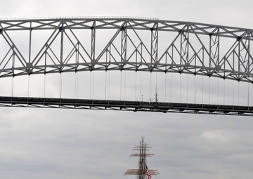 Coast Guard Cutter Eagle departs Baltimore Harbor during OpSail 2012