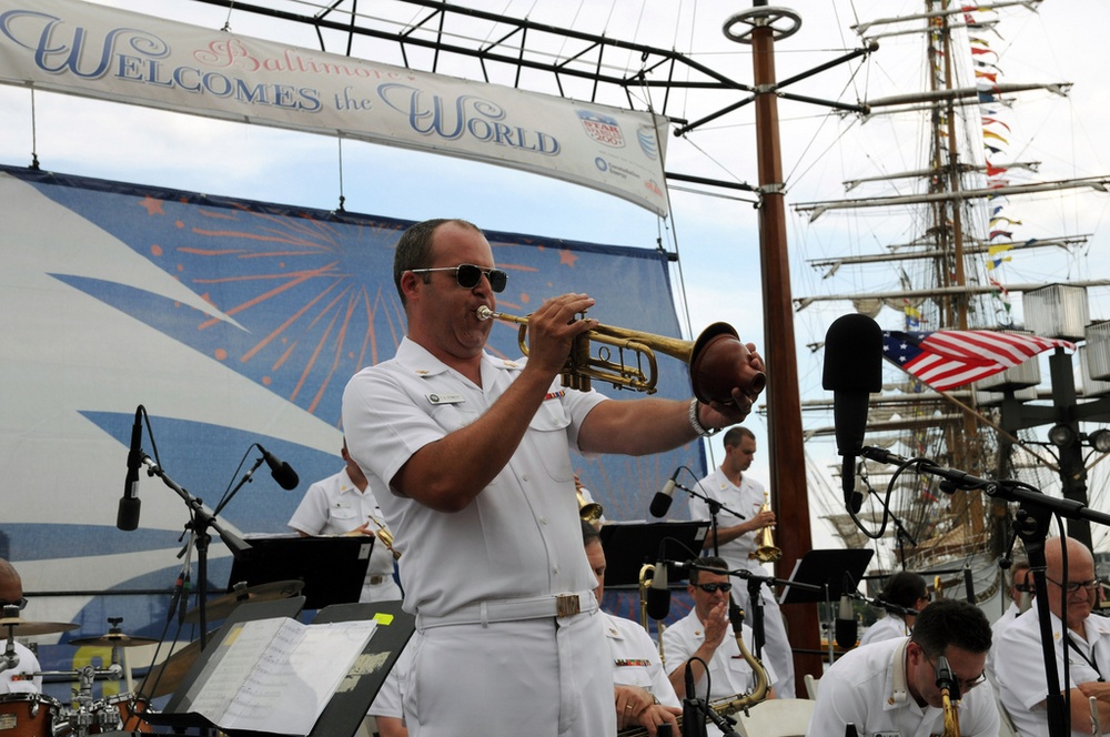 Navy musician performs during Baltimore Navy Week