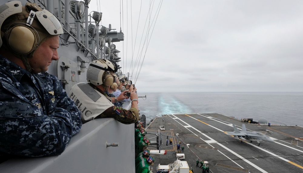 USS Nimitz flight deck action