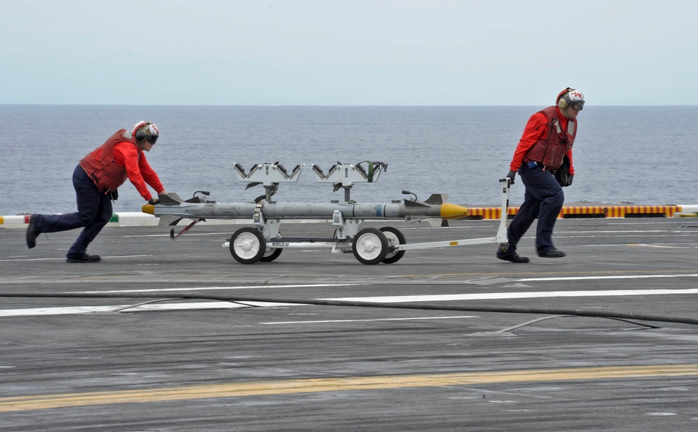 USS Nimitz flight deck action