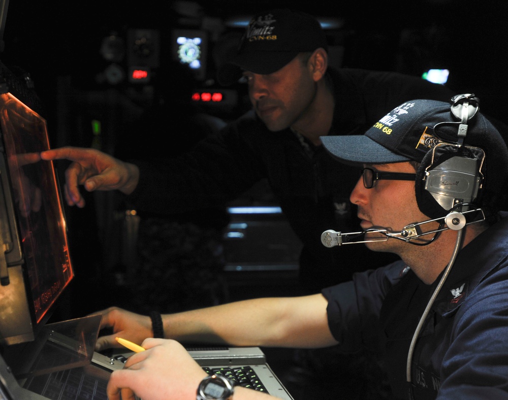 USS Nimitz flight deck action