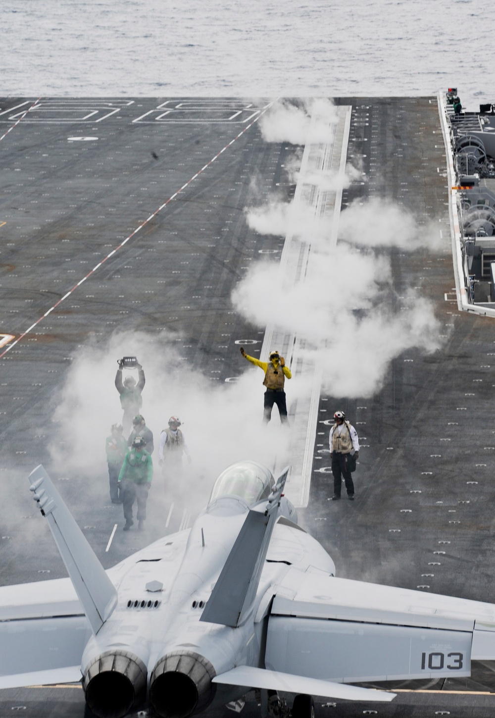 USS Nimitz flight deck action