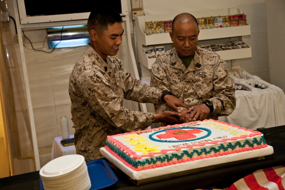 Navy Hospital Corps Birthday celebration on Camp Dwyer