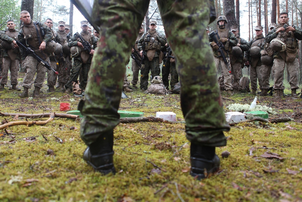3/25 Marines learn from an Estonian army instructor