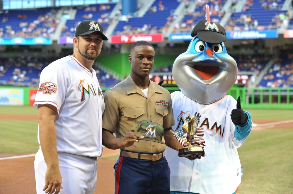 Florida native recognized at Marlins’ Military Monday