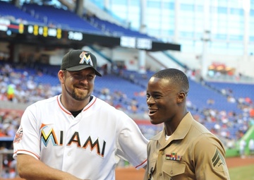 Florida native recognized at Marlins’ Military Monday
