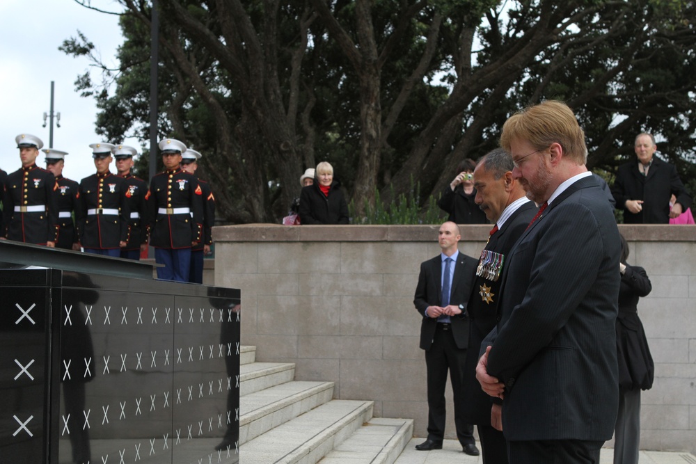 New Zealanders and U.S. Marines commemorate 70th anniversary of arrival of U.S. forces during WWII