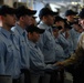 Congratulating newly frocked sailors