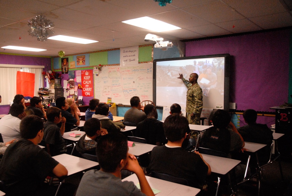 Seabees visit middle school for career day