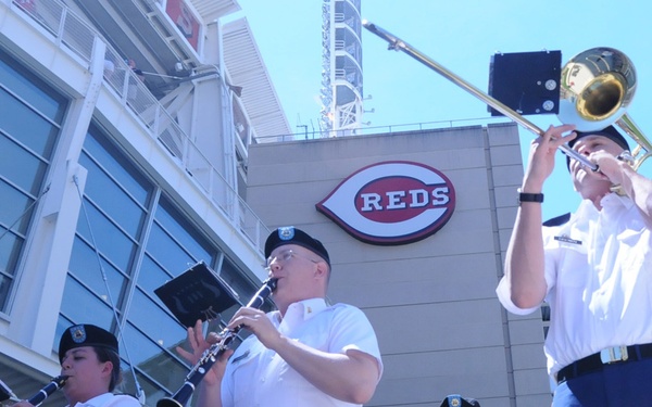 100th Army Band plays at Cincinnati Reds game on Flag Day