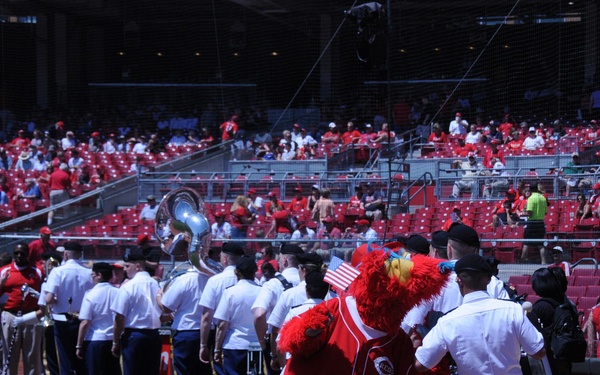 100th Army Band plays at Cincinnati Reds game on Flag Day