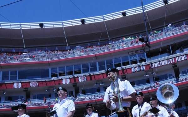 100th Army Band plays at Cincinnati Reds game on Flag Day