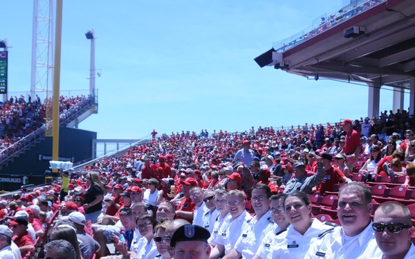 100th Army Band plays at Cincinnati Reds game on Flag Day