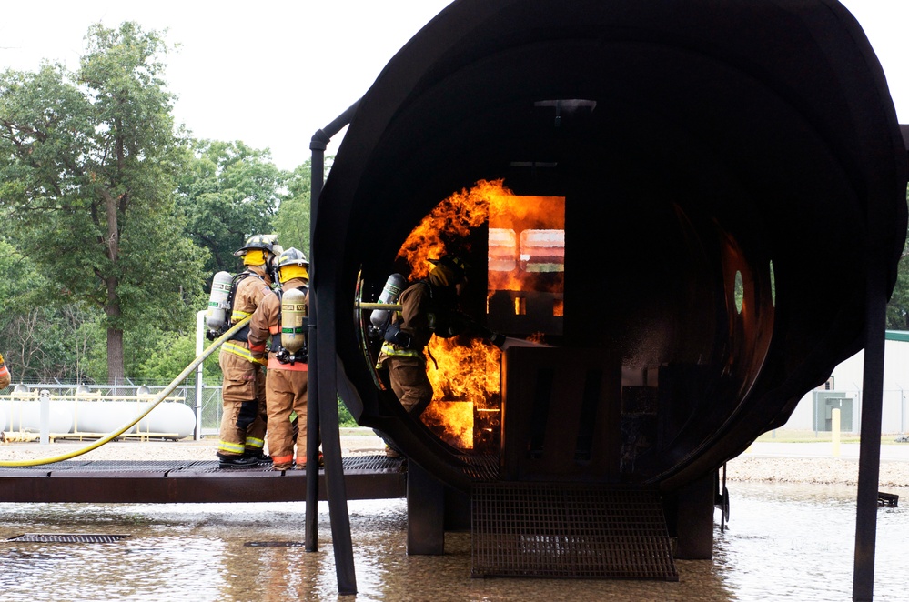 Soldiers react to simulated aircraft fire