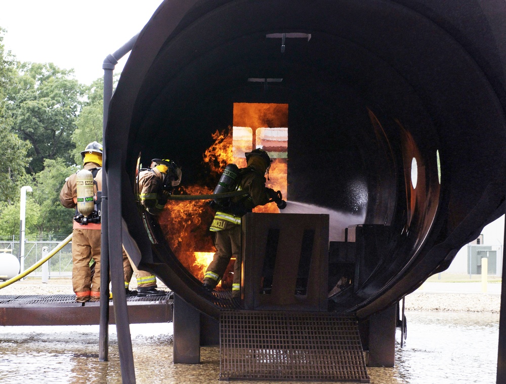 Soldiers react to simulated aircraft fire