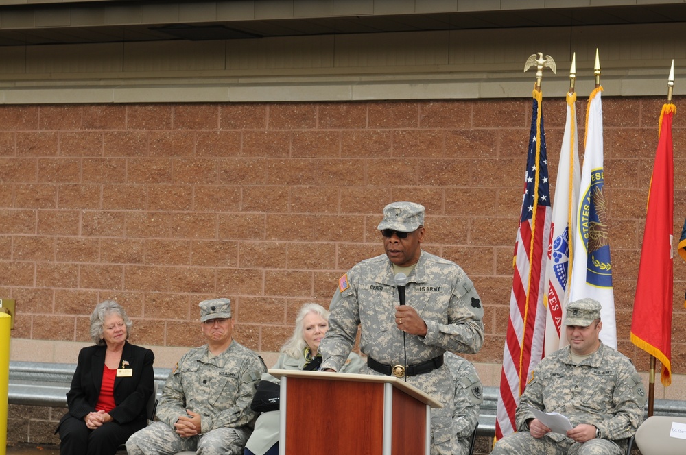 Brig. Gen. Berry speaks at the Fort Custer Reserve Center Dedication