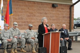 Judy Robinson speaks at the Fort Custer Reserve Center dedication