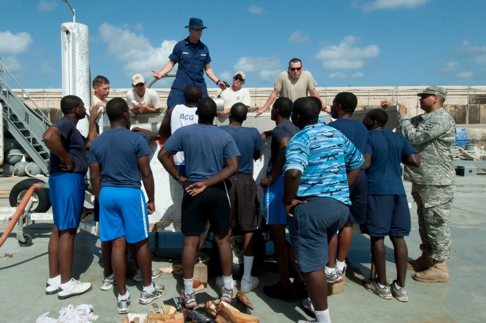 Coast Guard teaches shipboard damage control during Exercise Tradewinds 2012