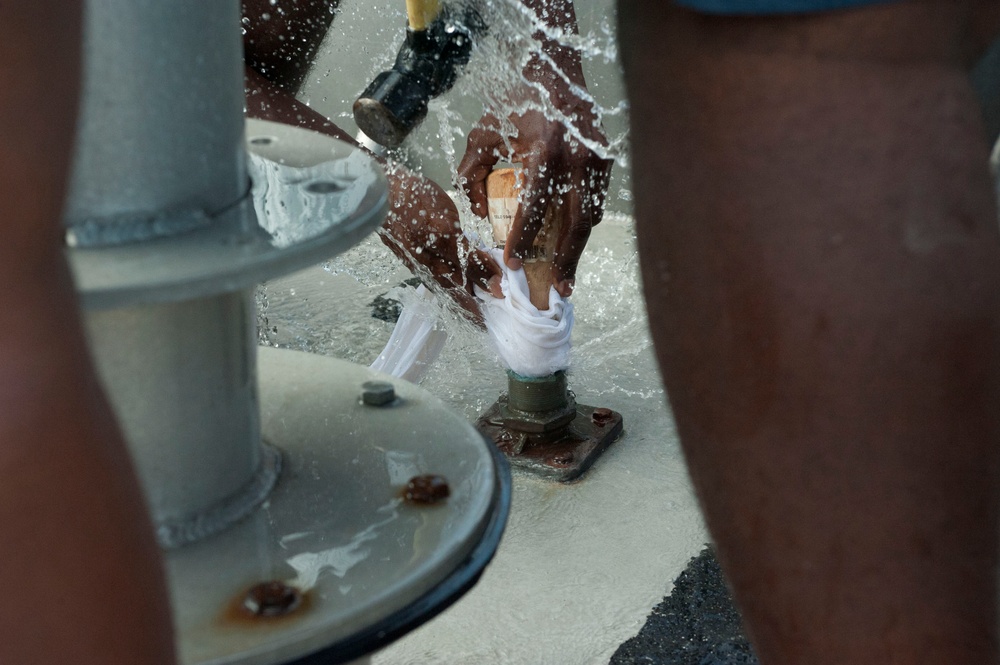 Coast Guard teaches shipboard damage control during Exercise Tradewinds 2012