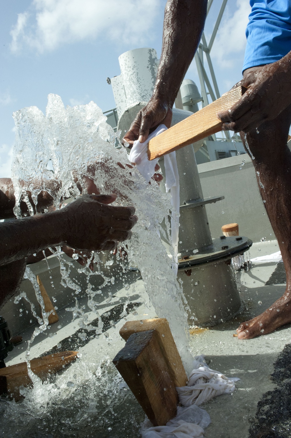 Coast Guard teaches shipboard damage control during Exercise Tradewinds 2012