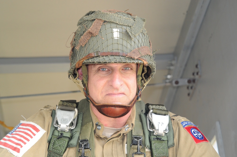 Army officer jumps at normandy re-enactment