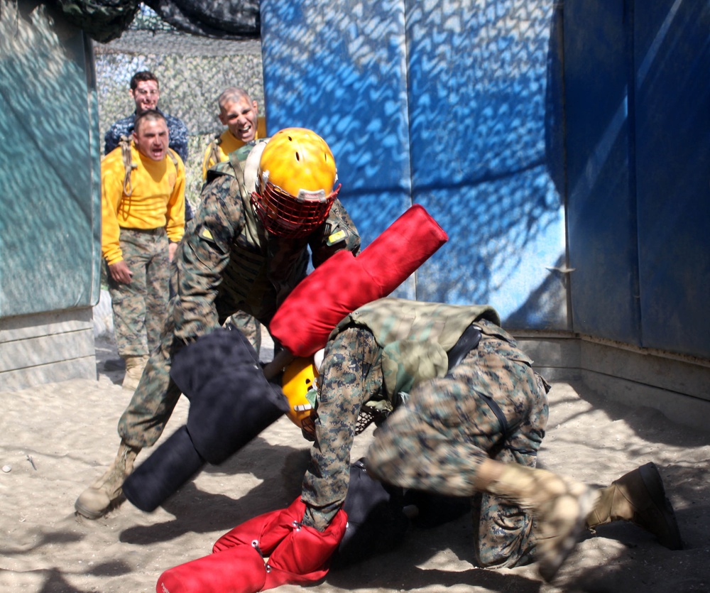 Company H goes hand-to-hand during pugil sticks three training event