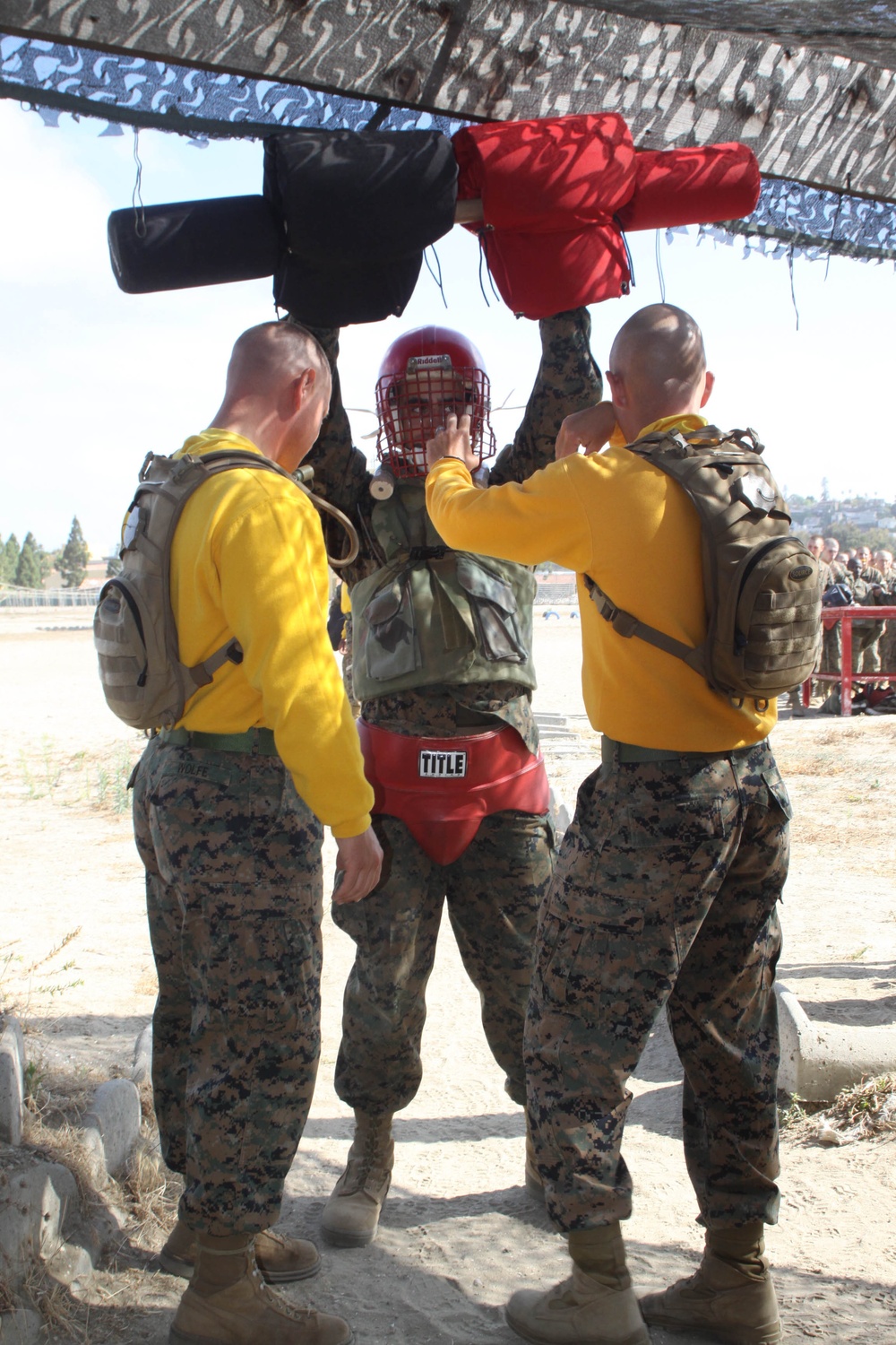 Company H goes hand-to-hand during pugil sticks three training event