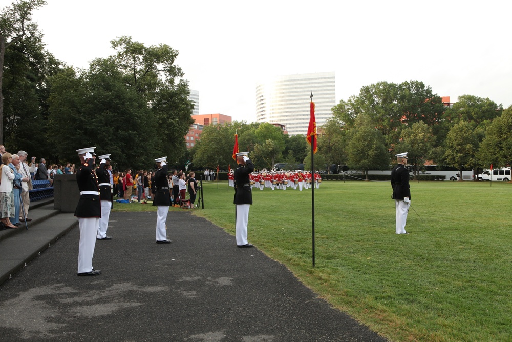 Sunset Parade at Marine Corps War Memorial