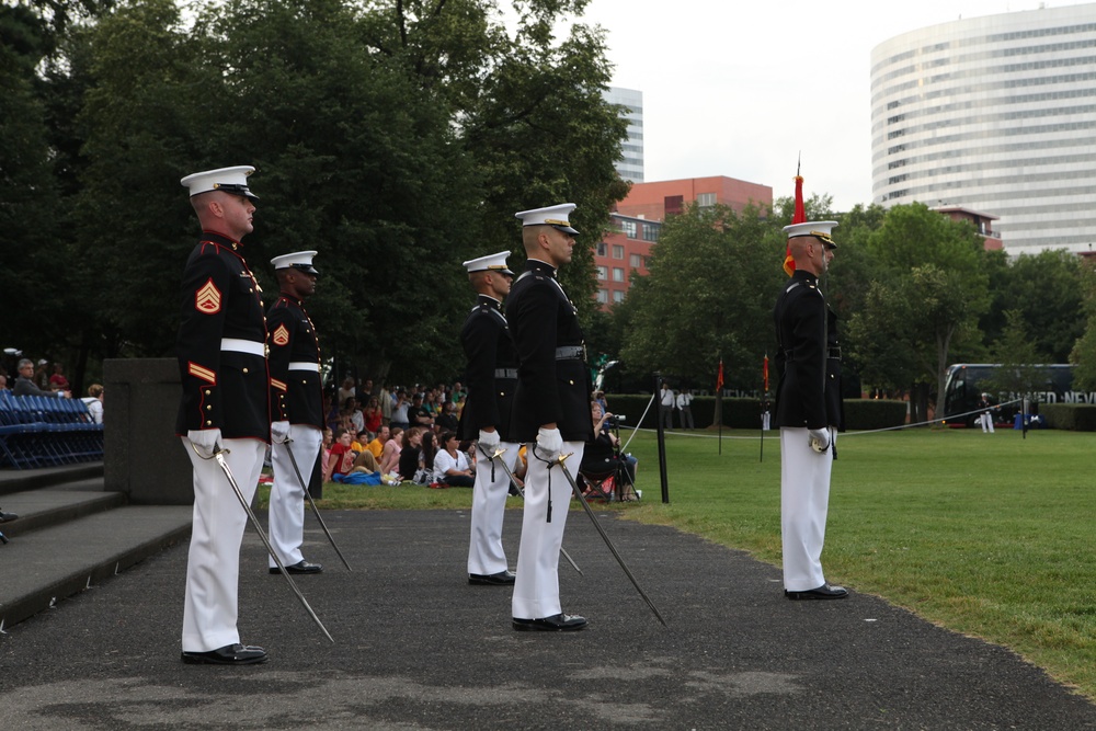 Sunset Parade at Marine Corps War Memorial