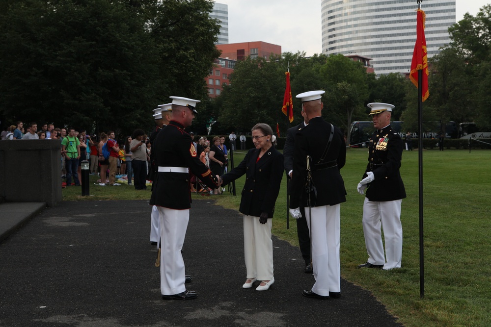 Sunset Parade at Marine Corps War Memorial