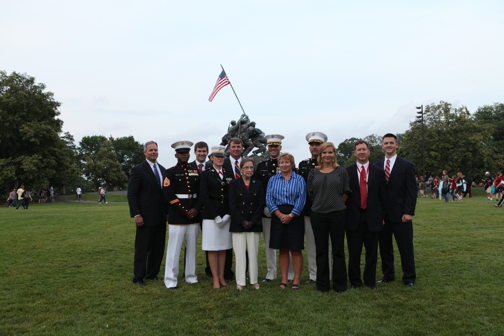 Sunset Parade at Marine Corps War Memorial