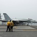 Preparing to launch an F/A-18