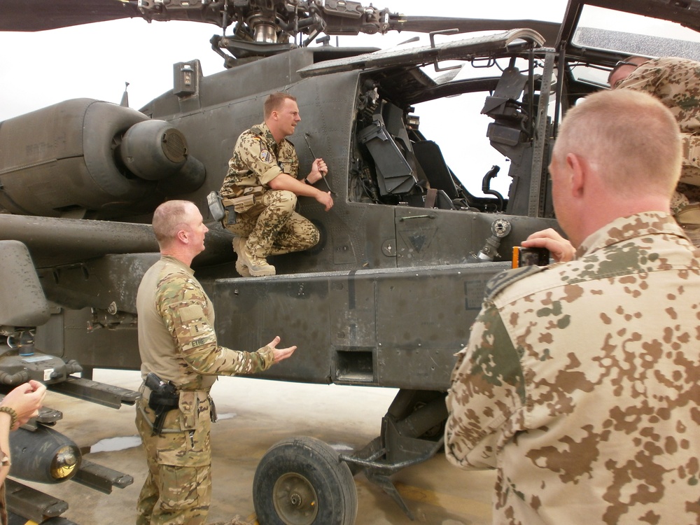 Giving a tour to soldiers in Afghanistan
