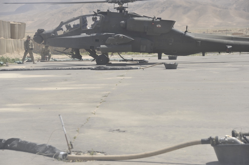 Refueling a helicopter