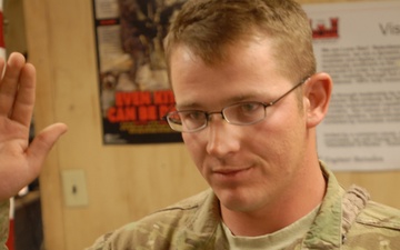 Sgt. Ozzie Reichardt re-enlists in Afghanistan