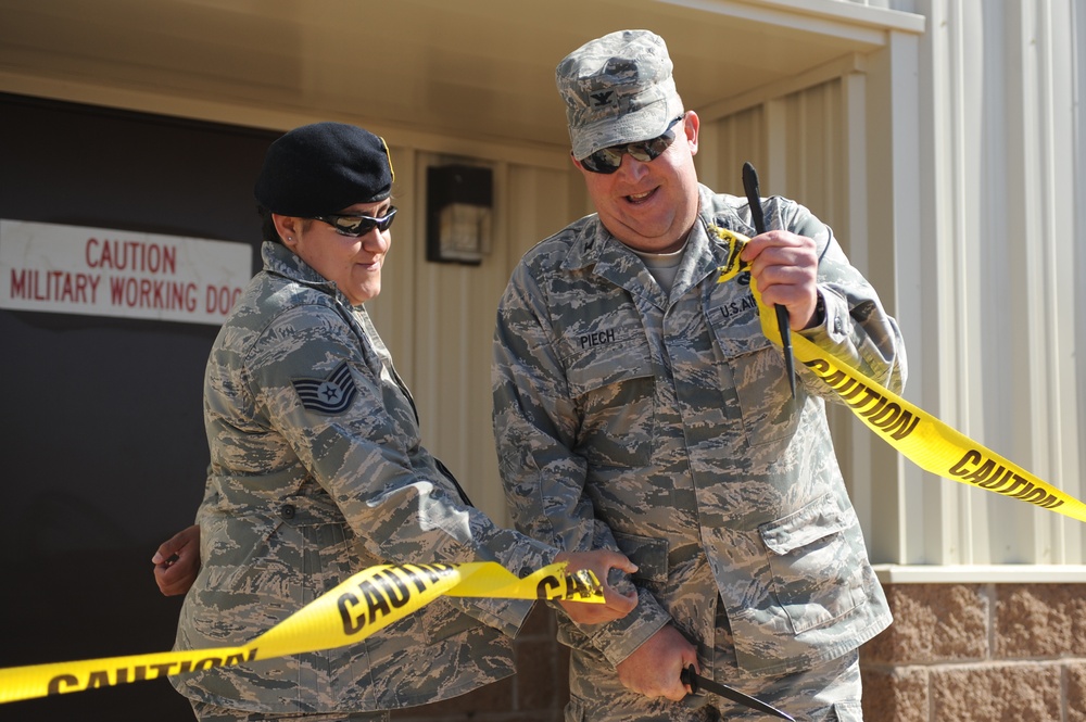 Dog kennel ribbon cutting ceremony