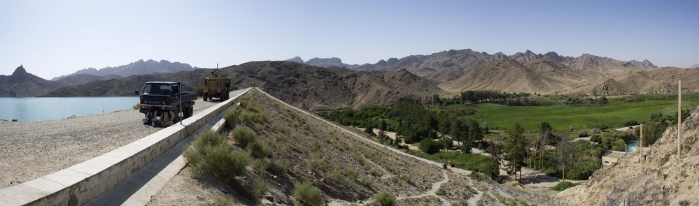 Downstream panorama of Dahla Dam, Afghanistan