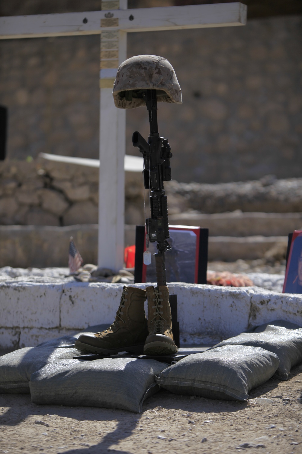 Memorial for Cpl. Connor T. Lowery on FOB Zeebrugge