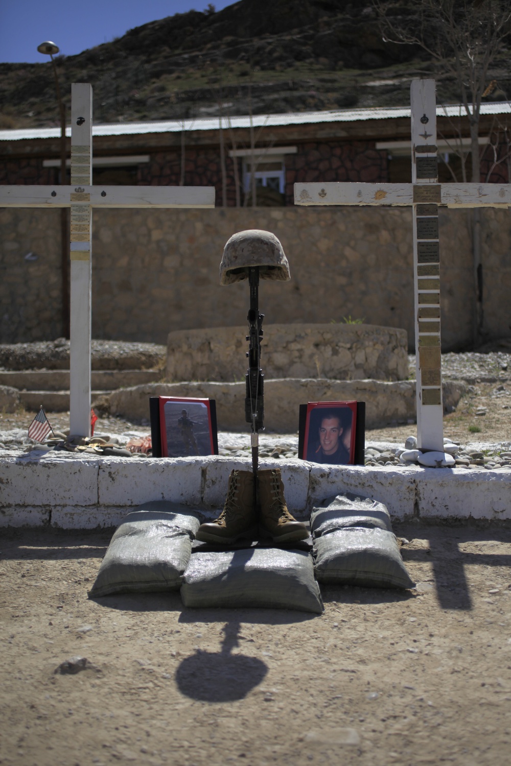 Memorial for Cpl. Connor T. Lowery on FOB Zeebrugge