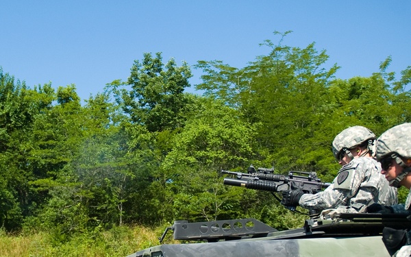 81st Troop Command military police fire grenade launchers