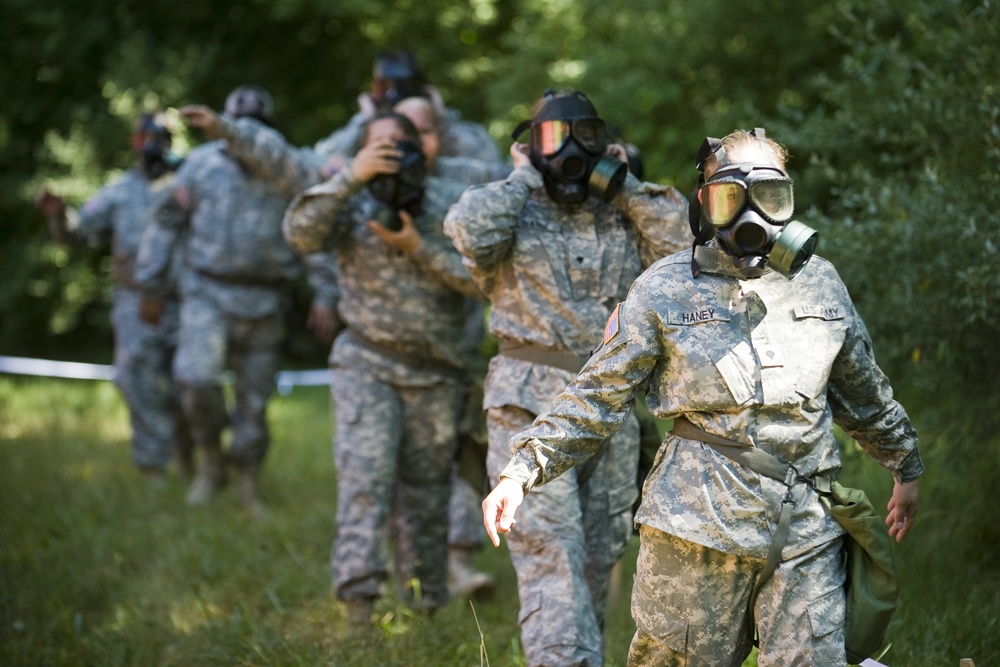 Soldiers experience Camp Atterbury gas chamber