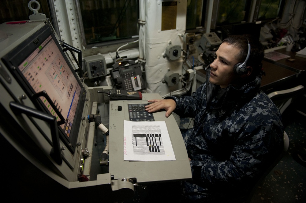 Manning the main control workstation