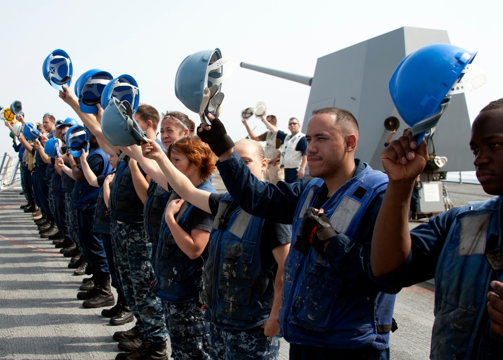 Completing a replenishment at sea