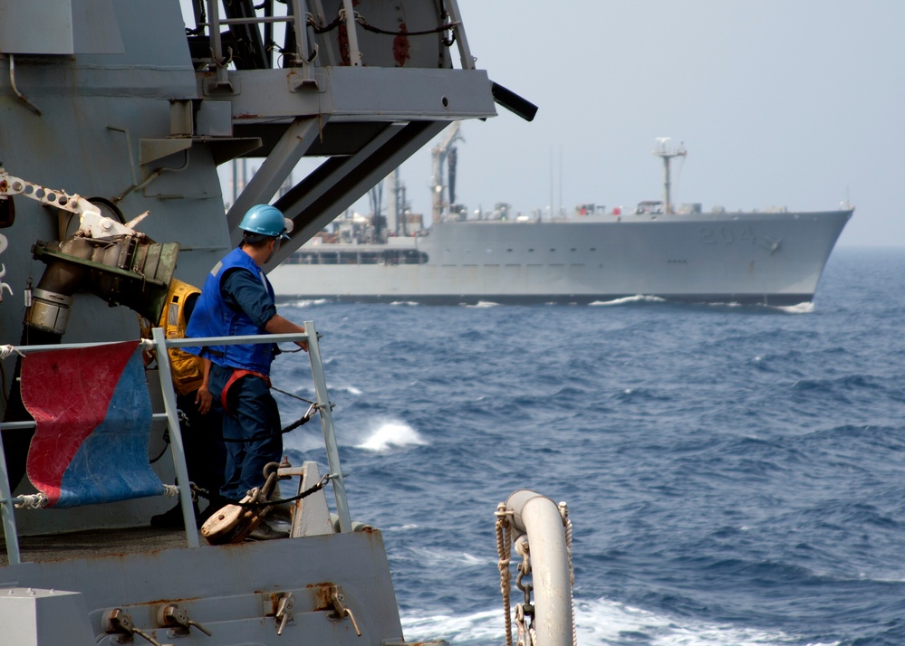 Completing a replenishment at sea