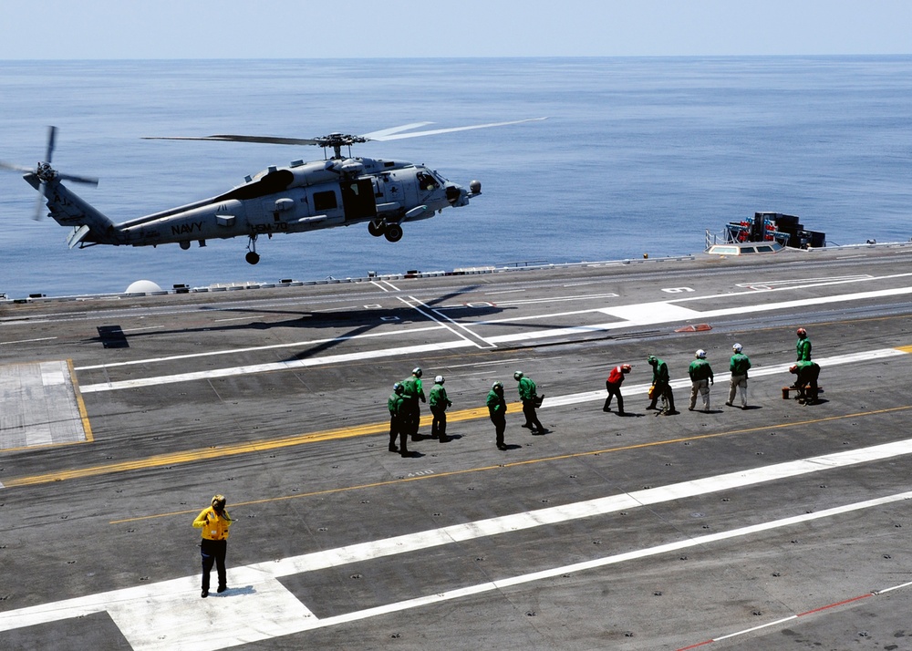 George H.W. Bush conducts carrier qualifications in Atlantic Ocean