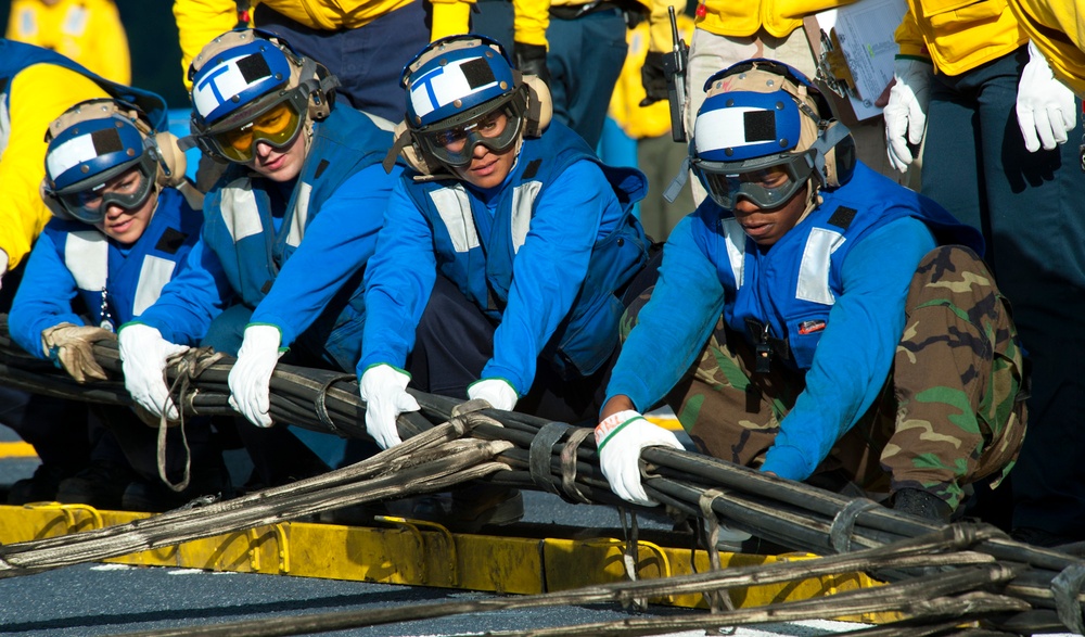 Firefighting drills aboard USS John C. Stennis