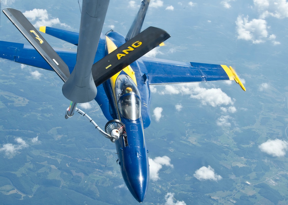 Blue Angels en route to an air show