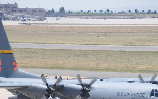 Wyoming Air National Guard MAFFS II arrives in Colorado Springs, Colo.