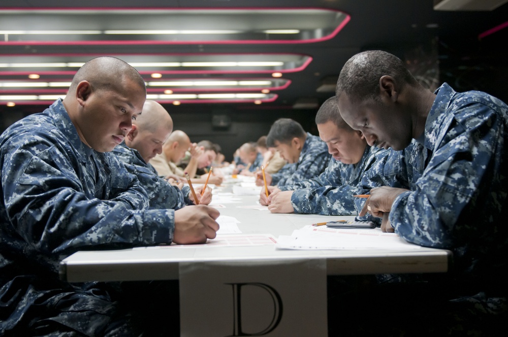 Taking the chief petty officer advancement exam